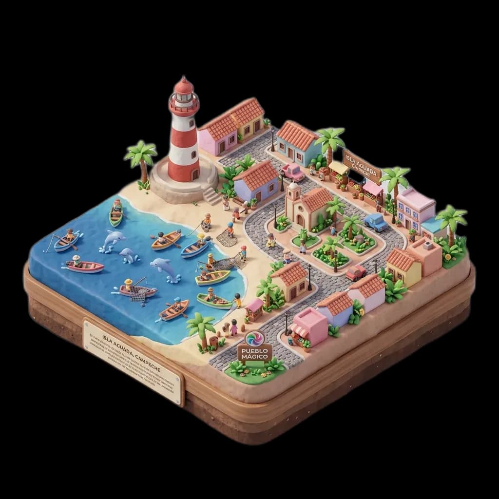 Illustration of Isla Aguada, Campeche