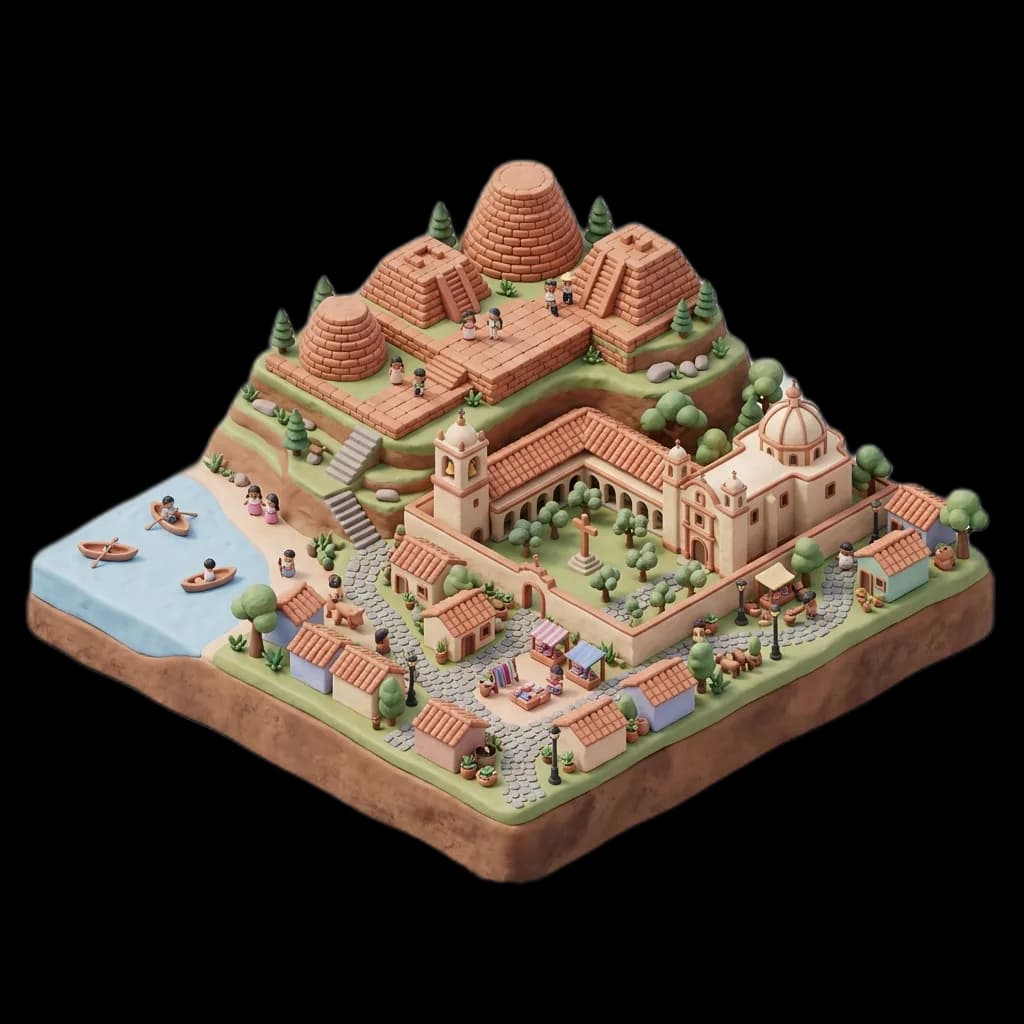 Ilustración de Tzintzuntzan, Michoacán