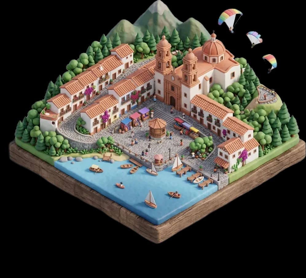 Ilustración de Valle de Bravo, Estado de México