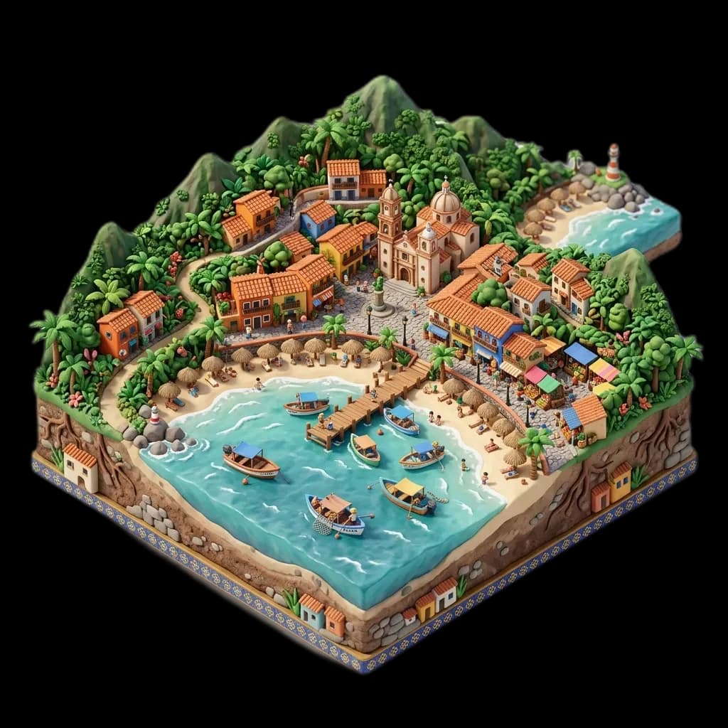 Illustration of Zihuatanejo, Guerrero